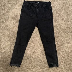 Express High Waisted Denim Black Ankle Leggings